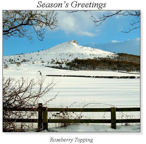 Roseberry Topping Christmas Square Cards